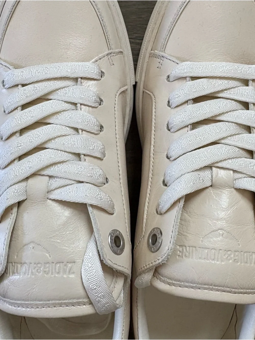 NWT ZADIG & VOLTAIRE 100% cow leather low-top fly on sneakers - Picture 12 of 14